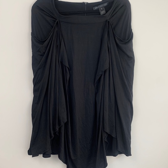 Marc Jacobs spun silk off the shoulder drapey little black dress - Picture 7 of 9